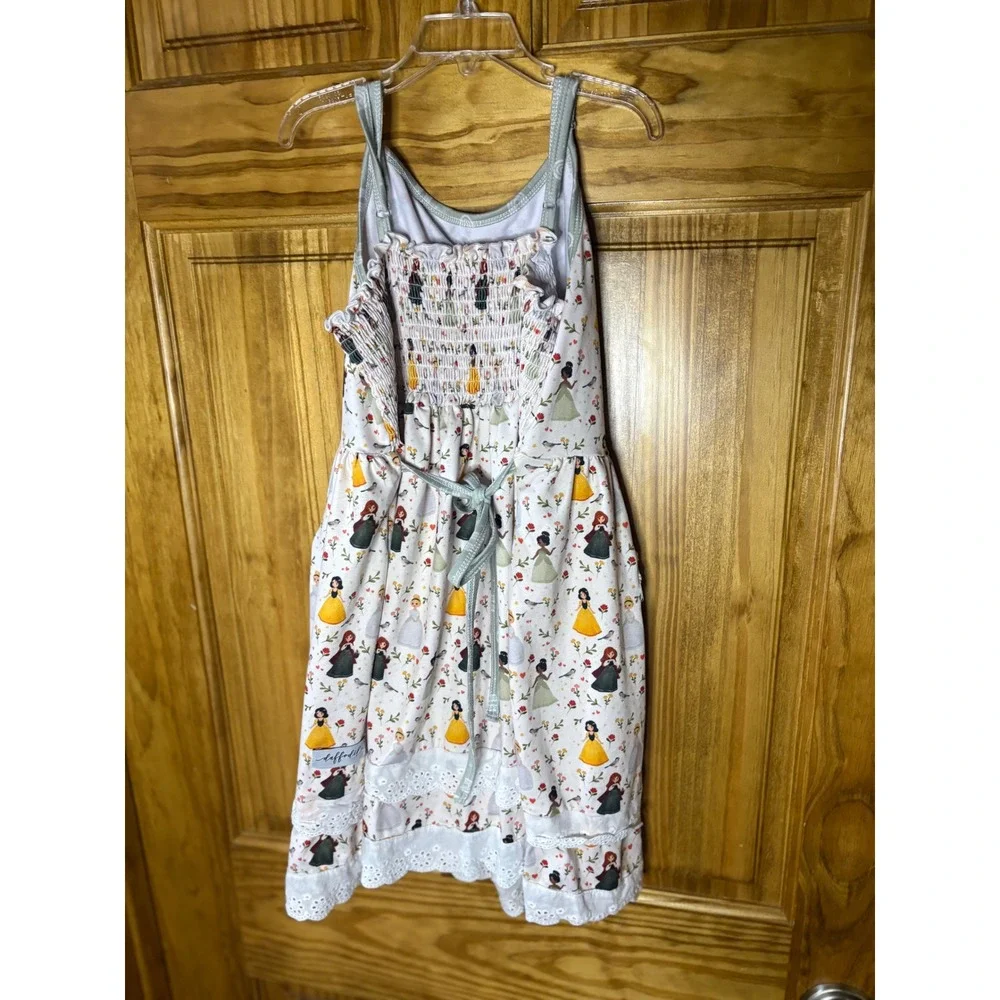 Daffodil Kids Princess Print Dress and Rainbow Shorts Set Sage Green 8Y